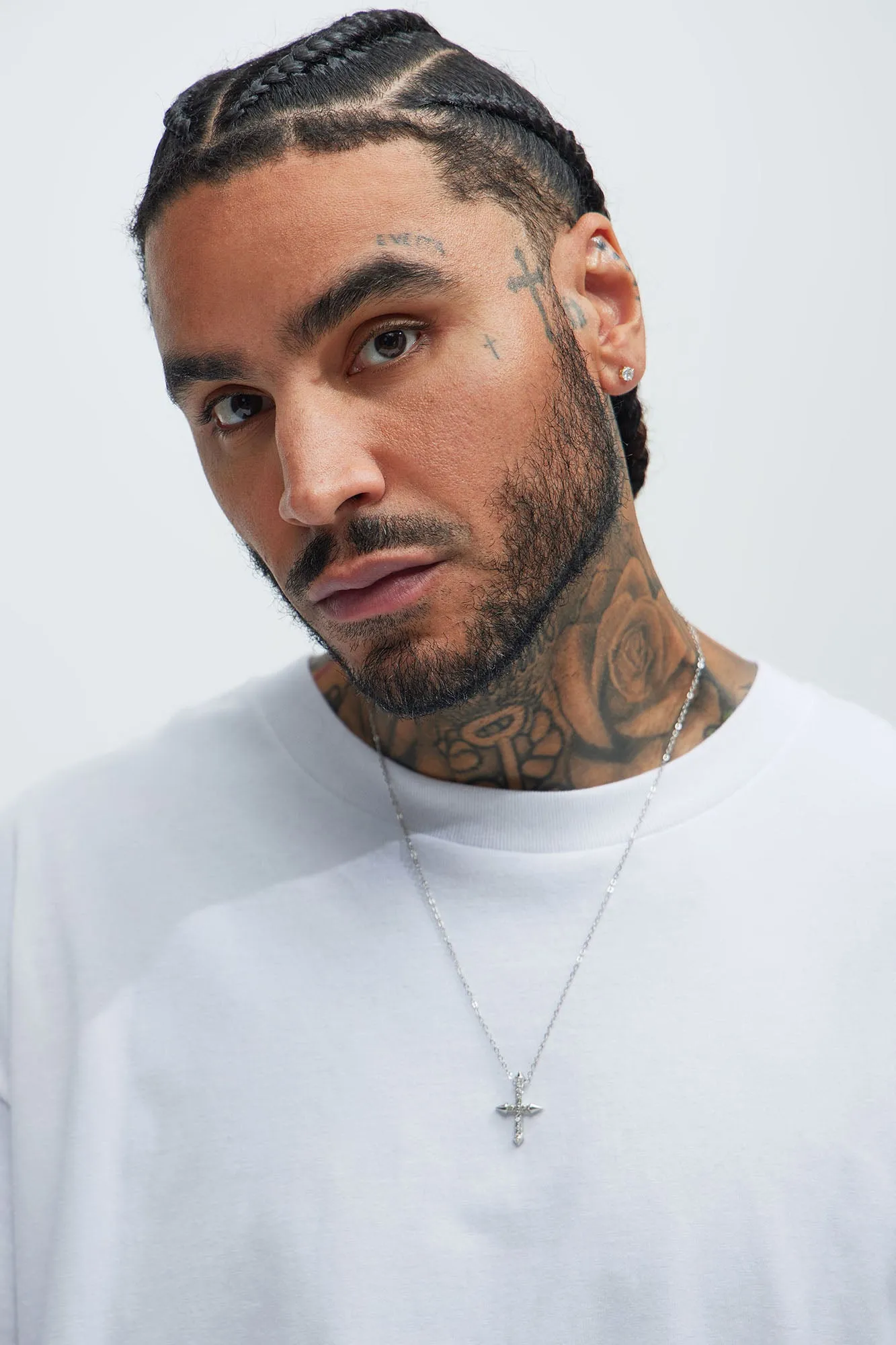 Iced Out Spiked Cross Necklace - Silver sold by Fashion Nova product image thumbnail 2