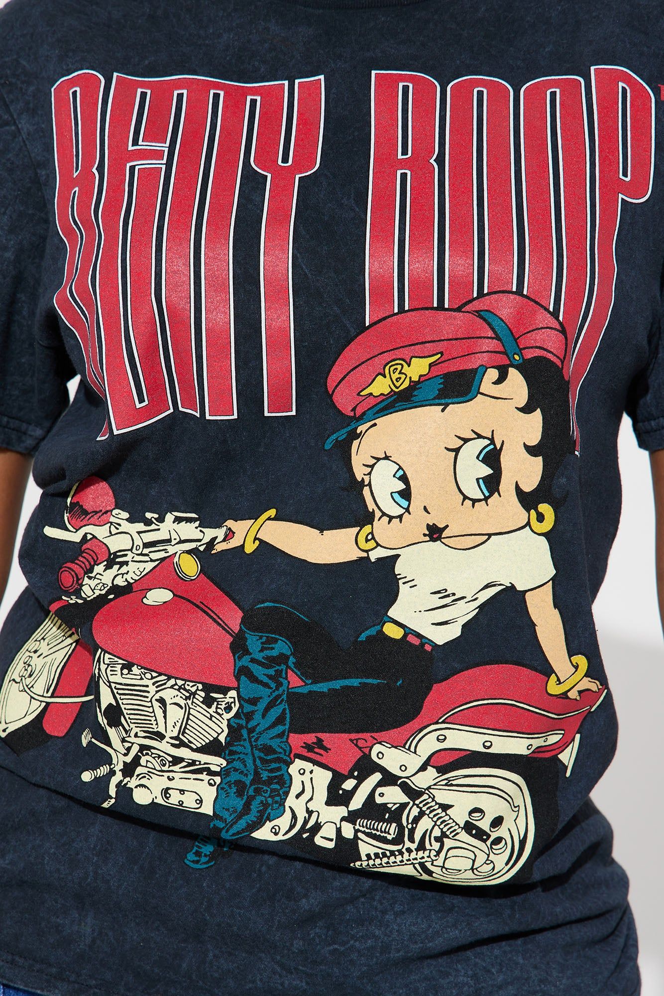 Betty Boop Biker Babe Washed Tee - Black Wash sold by Fashion Nova product image thumbnail 3
