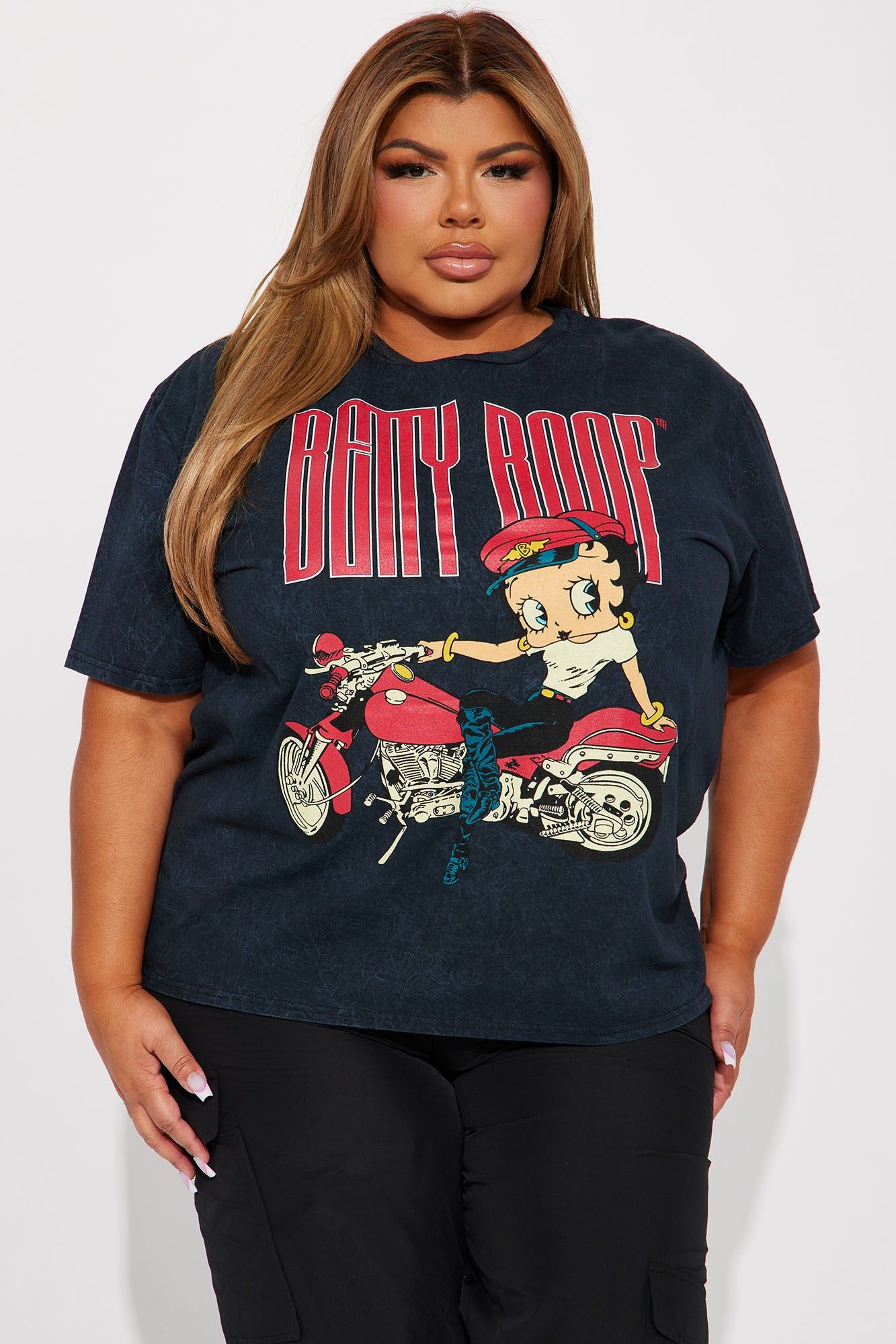 Betty Boop Biker Babe Washed Tee - Black Wash sold by Fashion Nova product image thumbnail 4