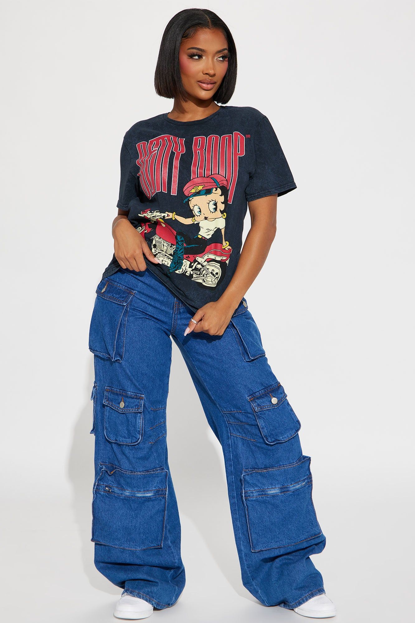 Betty Boop Biker Babe Washed Tee - Black Wash sold by Fashion Nova product image thumbnail 2