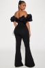 Ruffle Affair Jumpsuit - Black sold by Fashion Nova