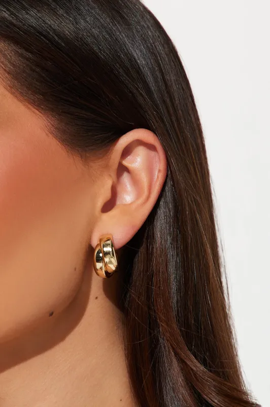 Gleam On Hoop Earrings - Gold sold by Fashion Nova
