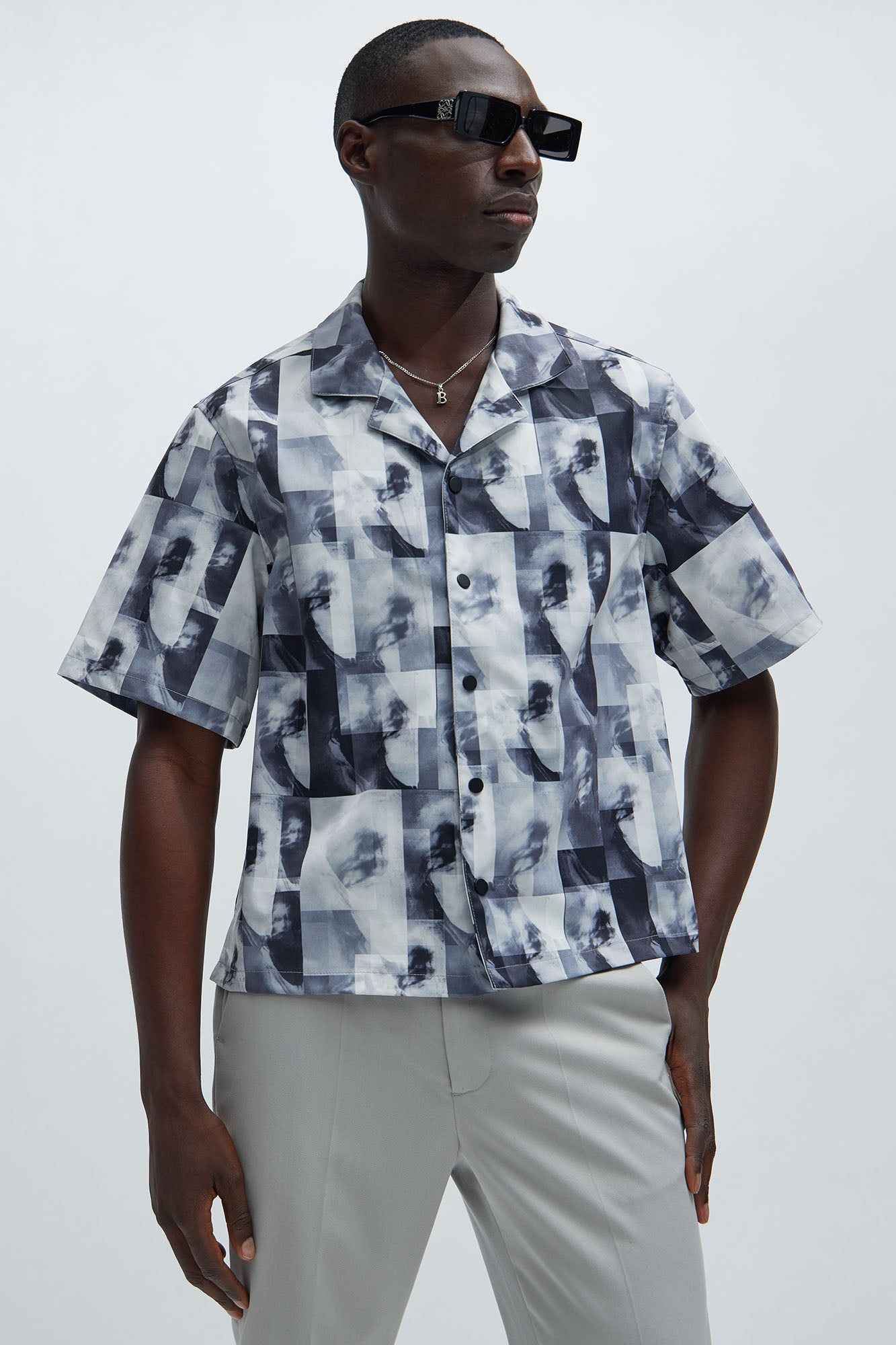 Ansel Shirt - Grey/combo sold by Fashion Nova