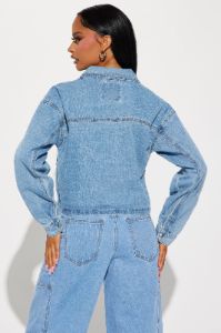 Howdy Denim Shirt - Medium Wash sold by Fashion Nova