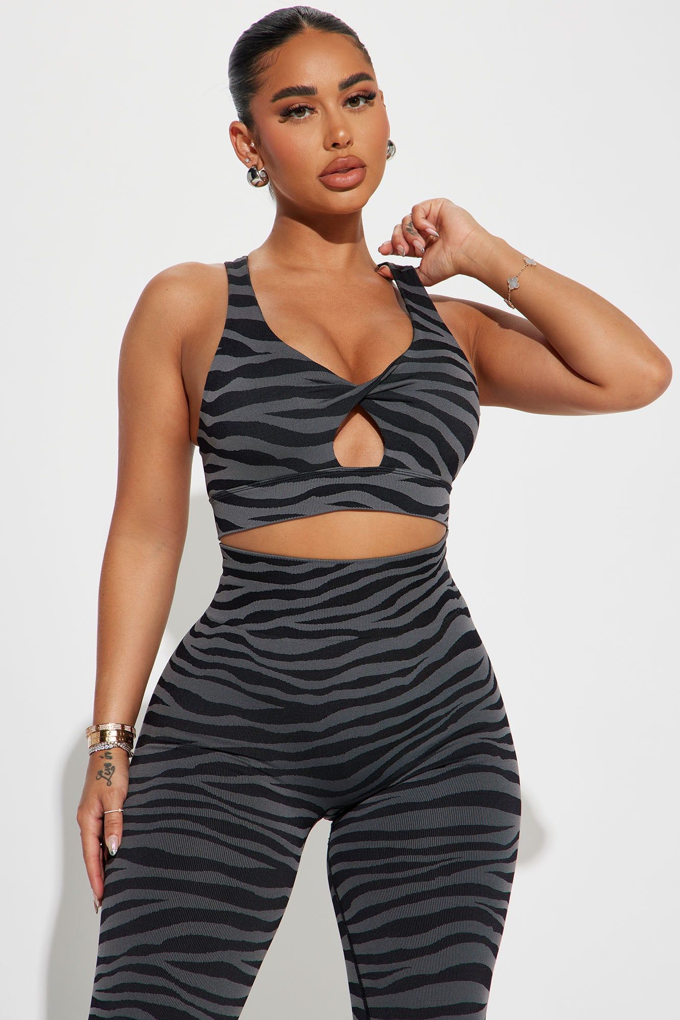 Zoey Zebra Active Set - Black/combo sold by Fashion Nova product image thumbnail 2