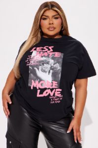 Less Hate More Love Tee - Black sold by Fashion Nova