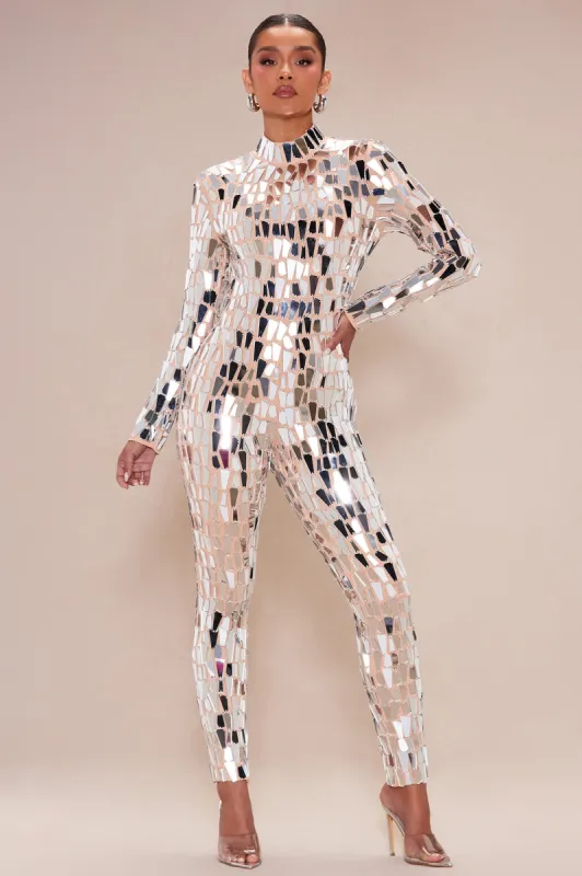 Celestia Mirror Jumpsuit - Nude sold by Fashion Nova