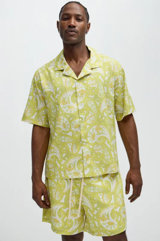 Alameda Paisley Shirt - Yellow sold by Fashion Nova