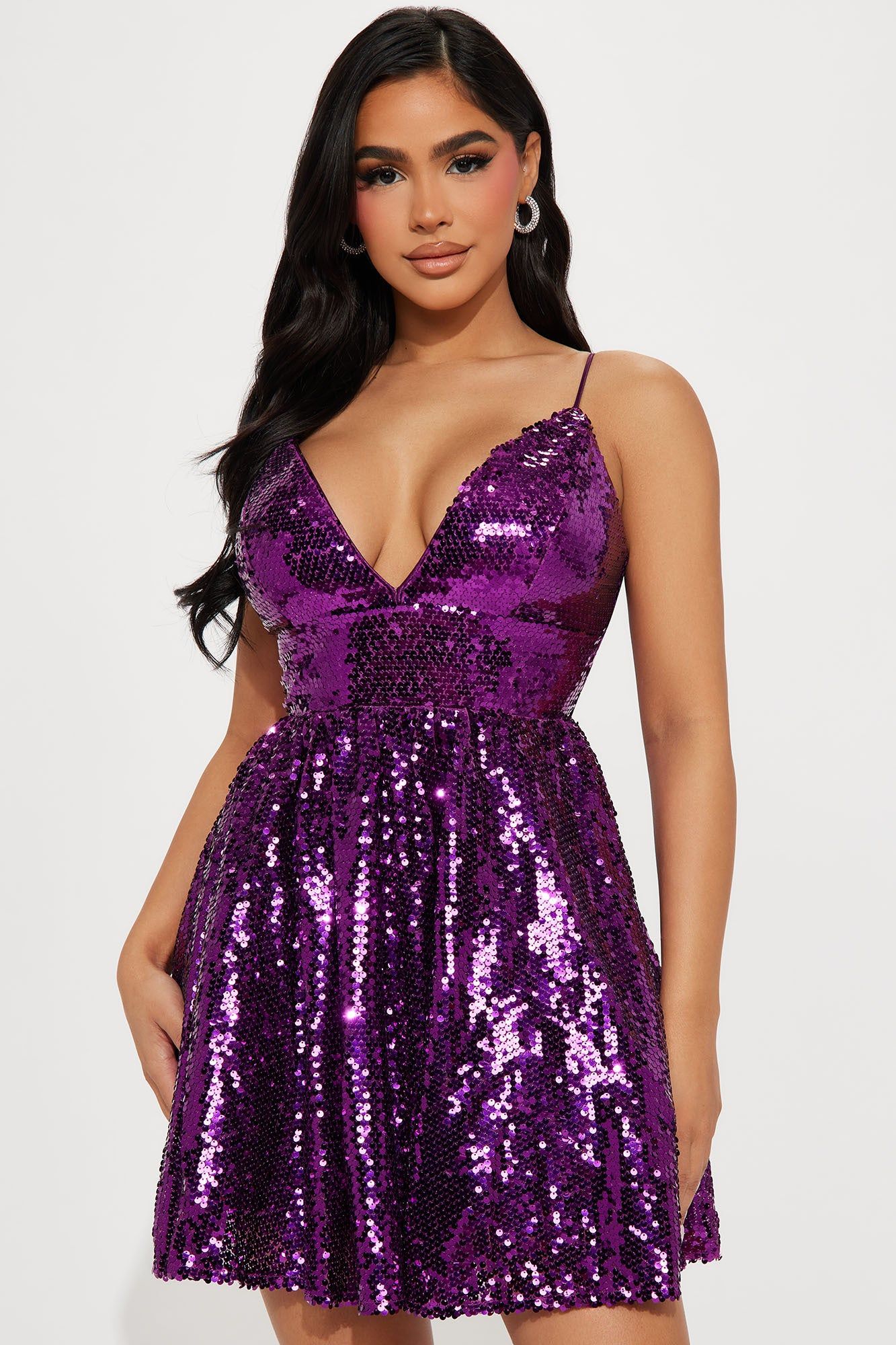 Selene Sequin Mini Dress - Magenta sold by Fashion Nova product image thumbnail 2