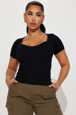 Reyna Seamless Top - Black sold by Fashion Nova