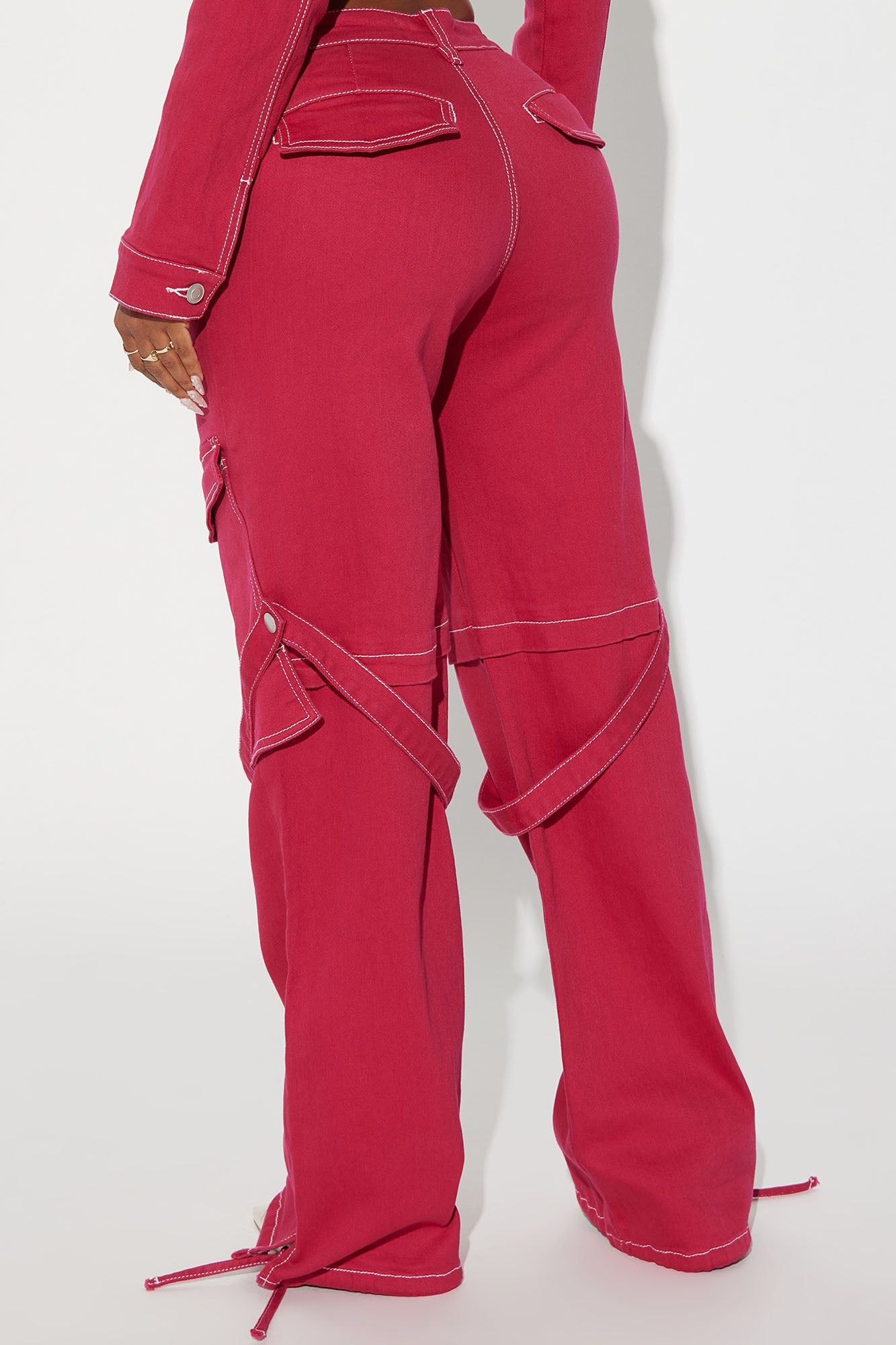 Electric Touch Cargo Jeans - Raspberry sold by Fashion Nova product image thumbnail 3