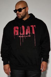 GOAT Stencil Hoodie - Black sold by Fashion Nova