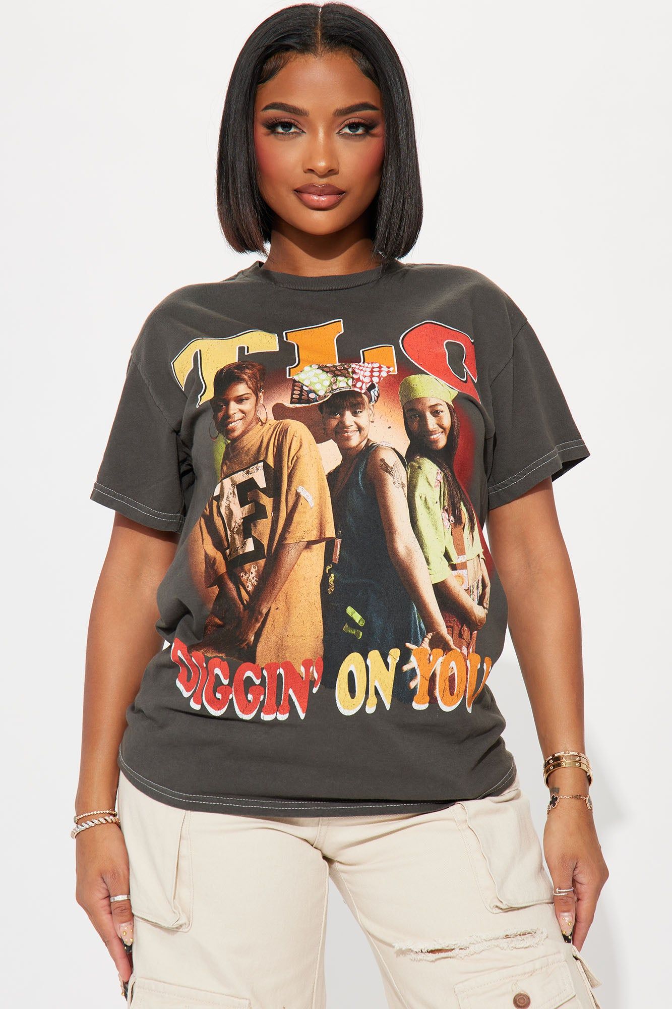 TLC Diggin' On You Graphic Tee - Black Wash sold by Fashion Nova