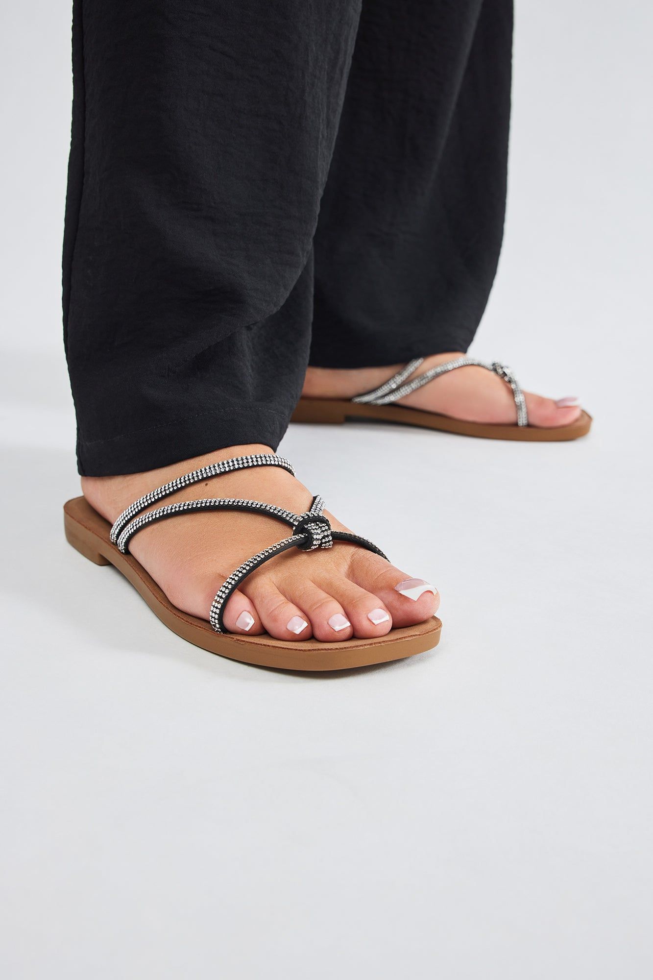 Edeline Rhinestone Sandals - Black sold by Fashion Nova product image thumbnail 3