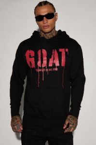 GOAT Stencil Hoodie - Black sold by Fashion Nova