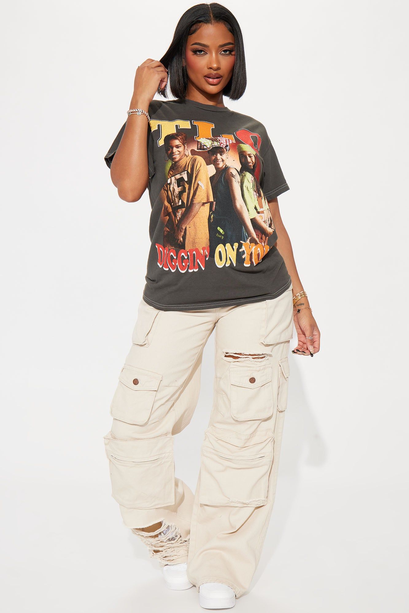 TLC Diggin' On You Graphic Tee - Black Wash sold by Fashion Nova product image thumbnail 2
