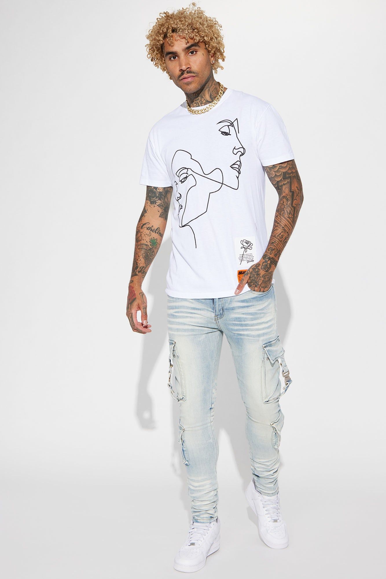 Hold On Cargo Stacked Skinny Jeans - Light Wash sold by Fashion Nova product image thumbnail 3