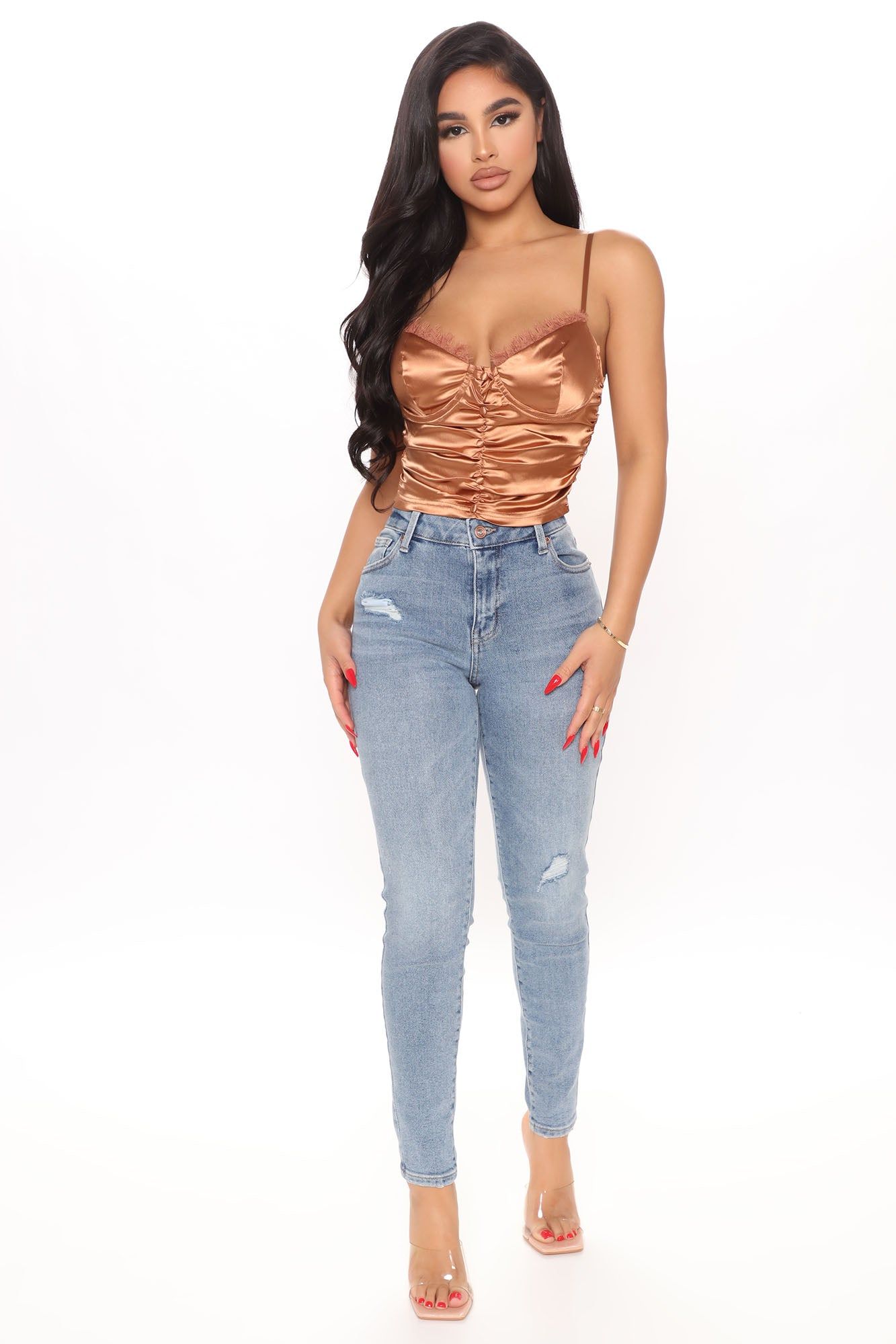 Excited To See Bae Satin Cami - Cognac sold by Fashion Nova product image thumbnail 2