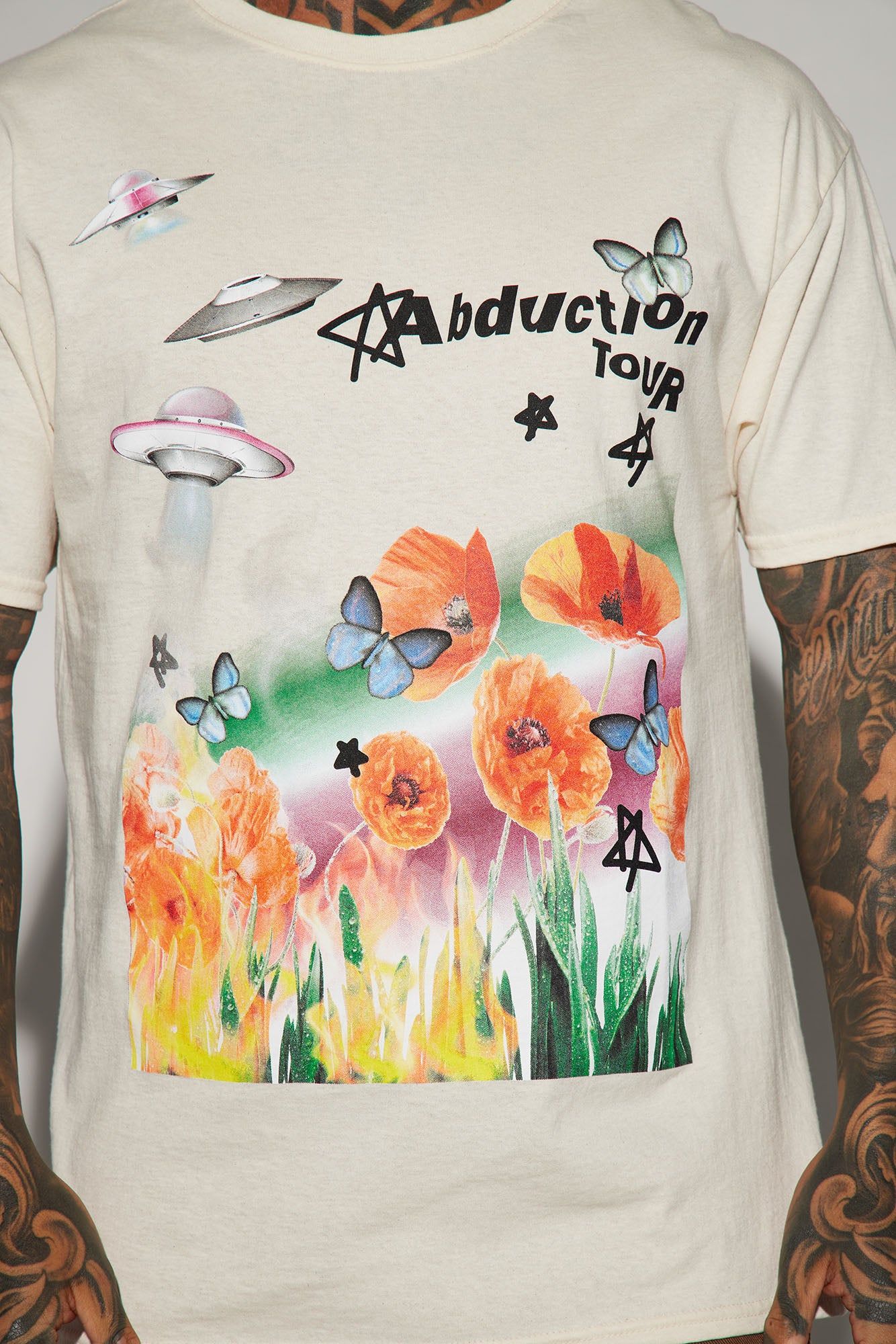 Abduction Tour Short Sleeve Tee - Cream sold by Fashion Nova product image thumbnail 4