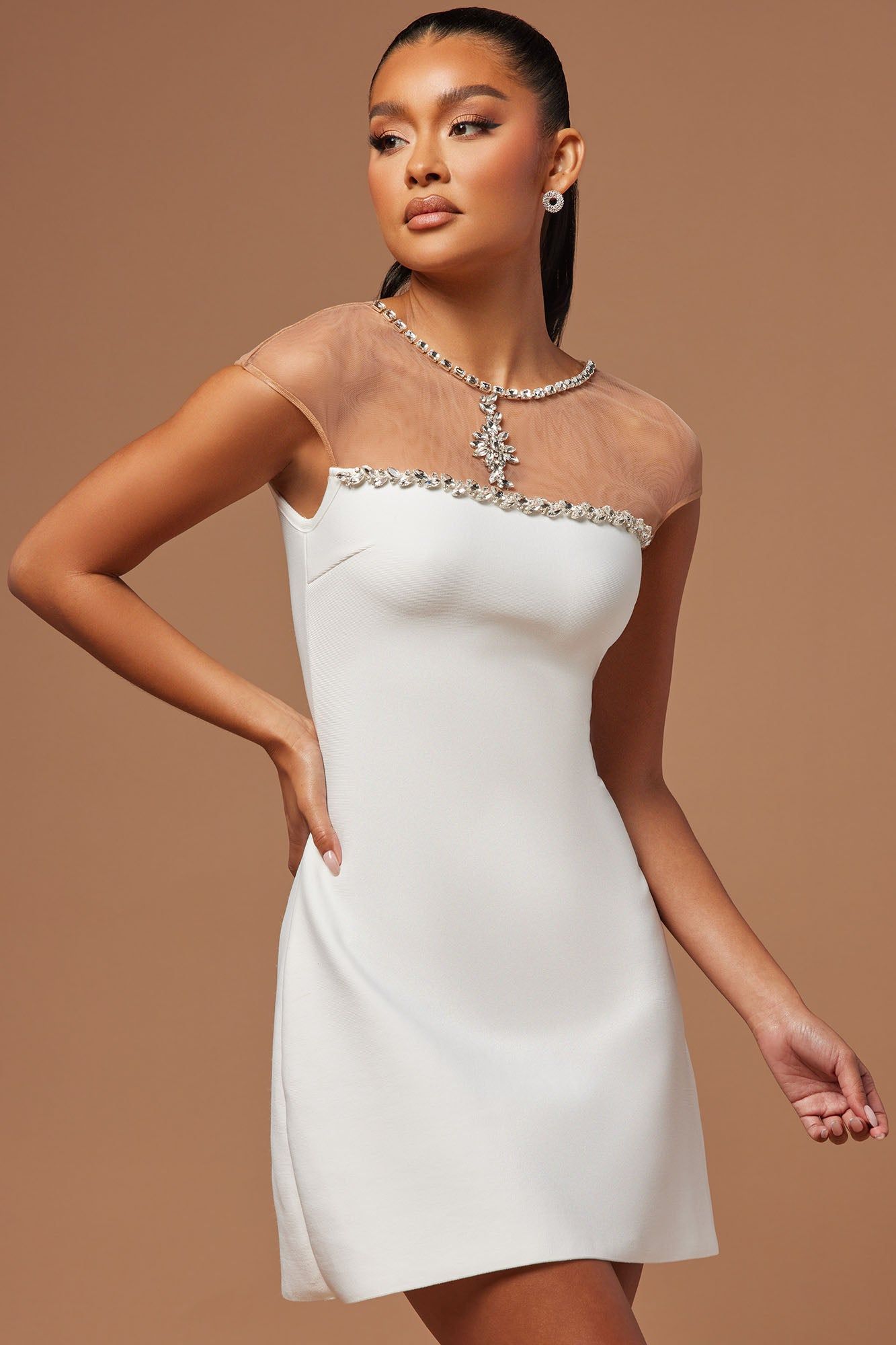Angelique Bandage Mini Dress - White sold by Fashion Nova product image thumbnail 2