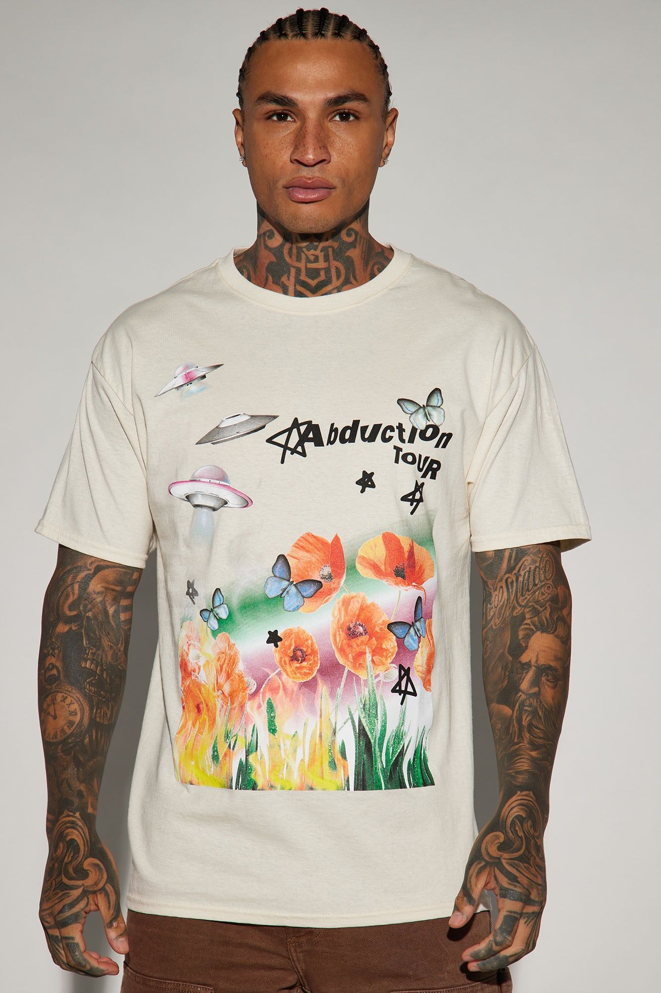 Abduction Tour Short Sleeve Tee - Cream sold by Fashion Nova product image thumbnail 3
