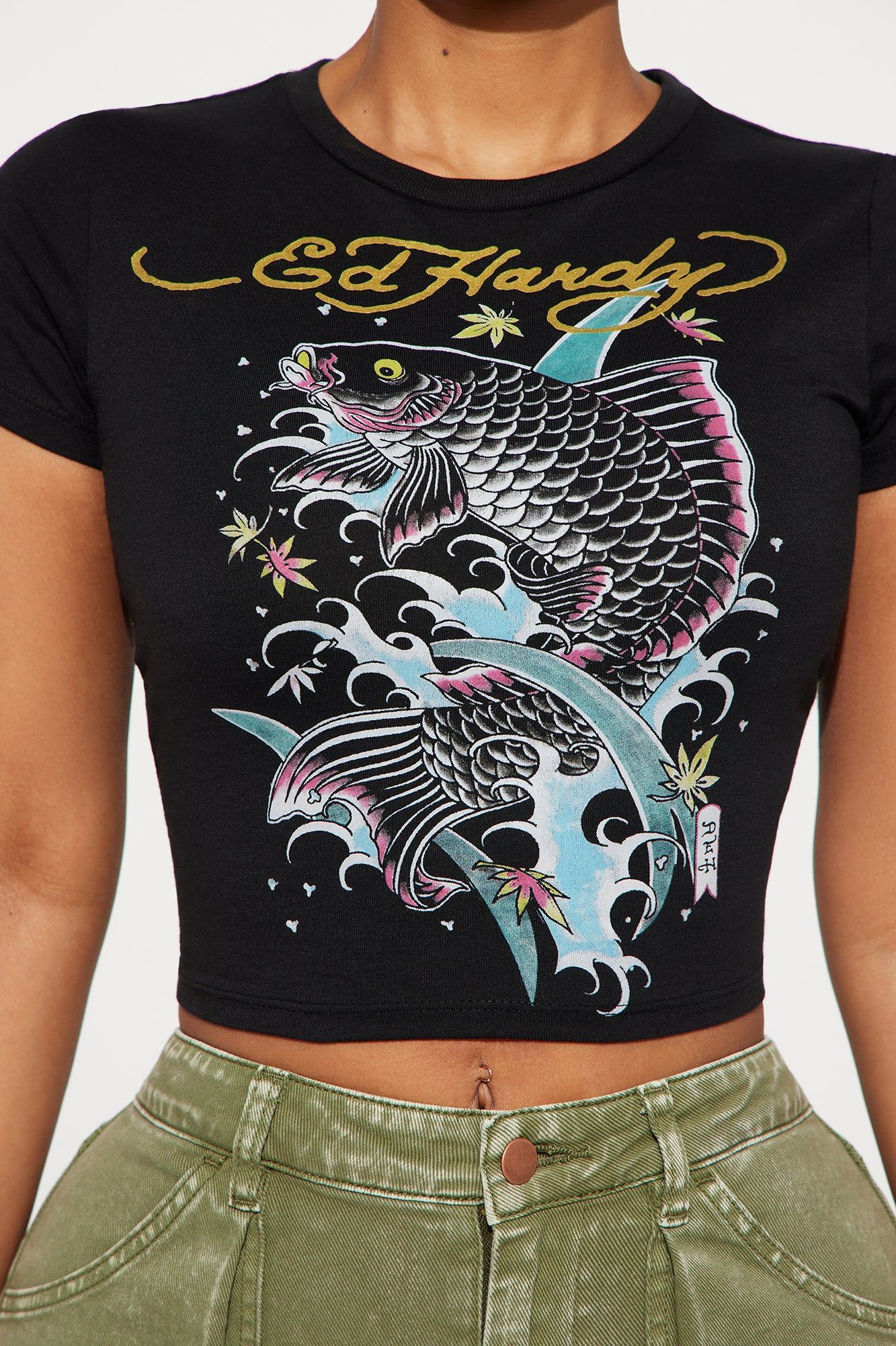 Ed Hardy Koi Splash Fitted Tee - Black sold by Fashion Nova product image thumbnail 3