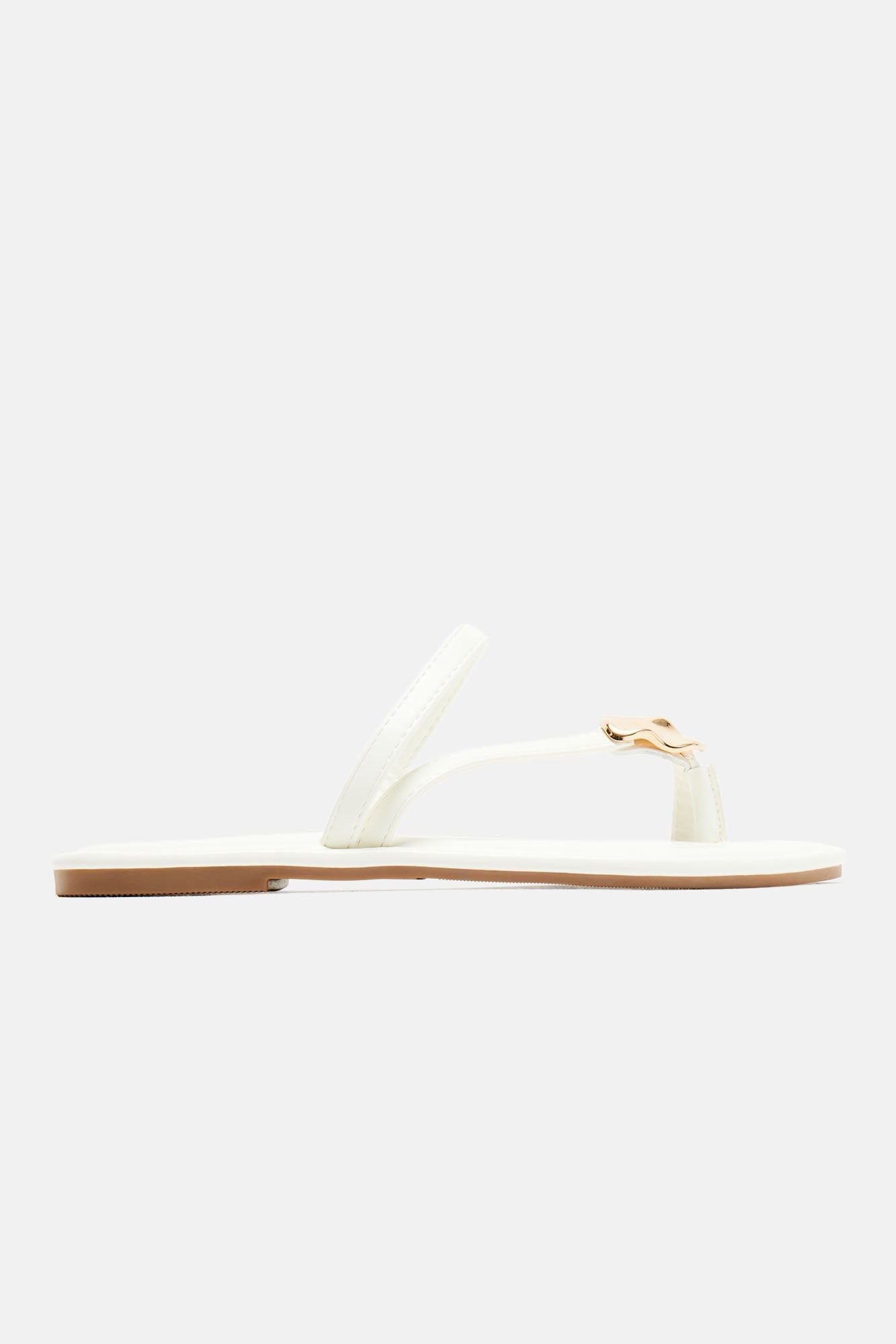 Only One Of Me Flat Sandals - White sold by Fashion Nova product image thumbnail 4