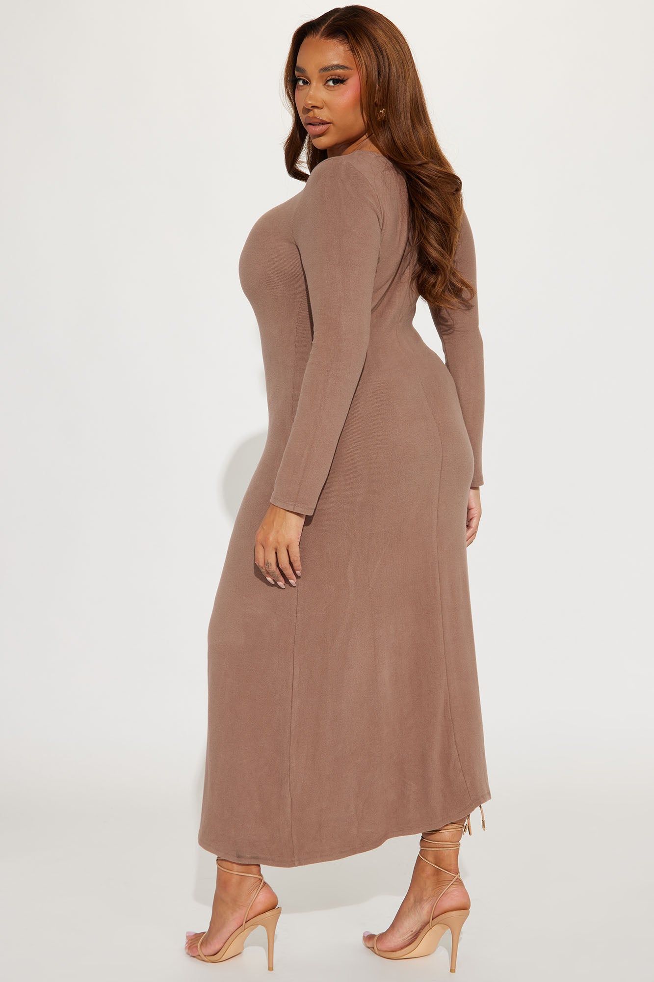 Kary Hacci Ruched Midi Dress - Brown sold by Fashion Nova product image thumbnail 6