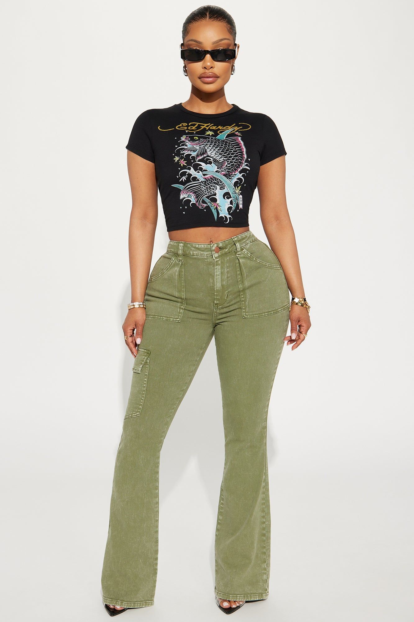 Ed Hardy Koi Splash Fitted Tee - Black sold by Fashion Nova product image thumbnail 2