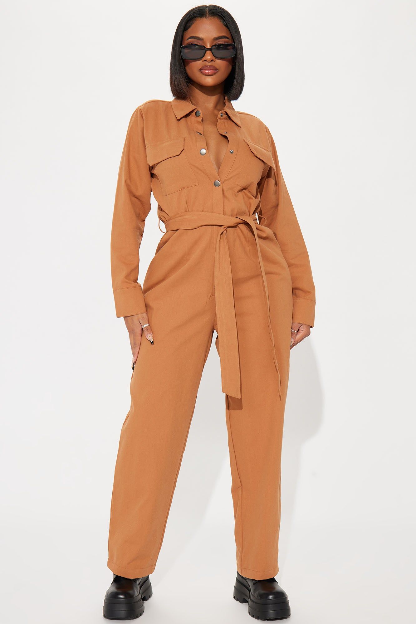 Always Bliss Jumpsuit - Brown sold by Fashion Nova