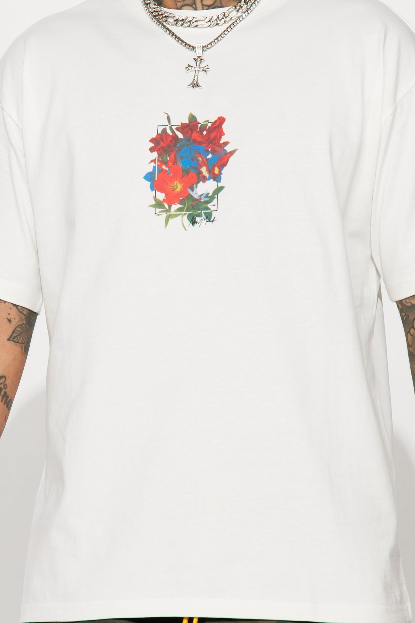 Lost In Paradise Floral Short Sleeve Tee - White sold by Fashion Nova product image thumbnail 4