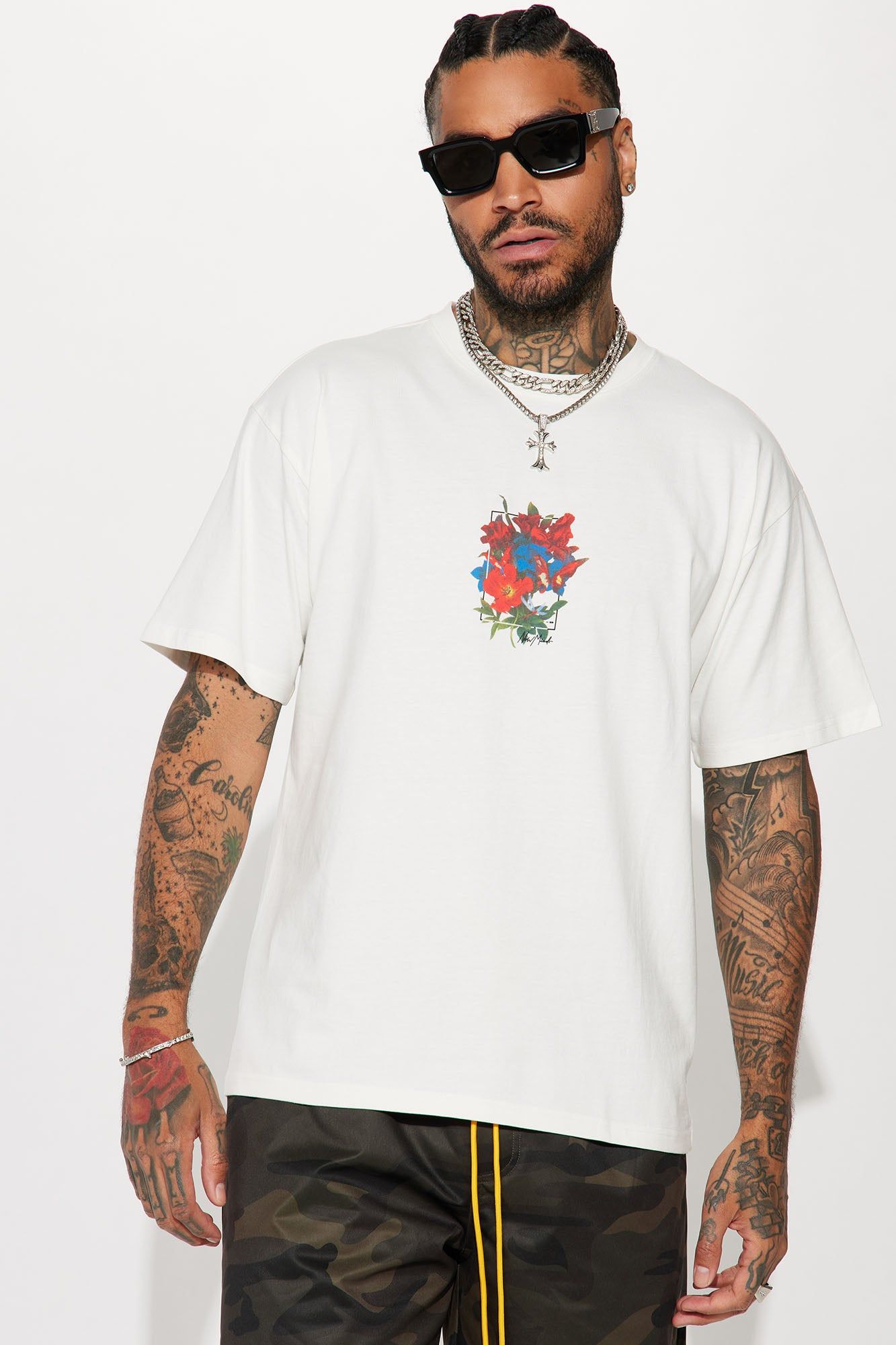 Lost In Paradise Floral Short Sleeve Tee - White sold by Fashion Nova product image thumbnail 5