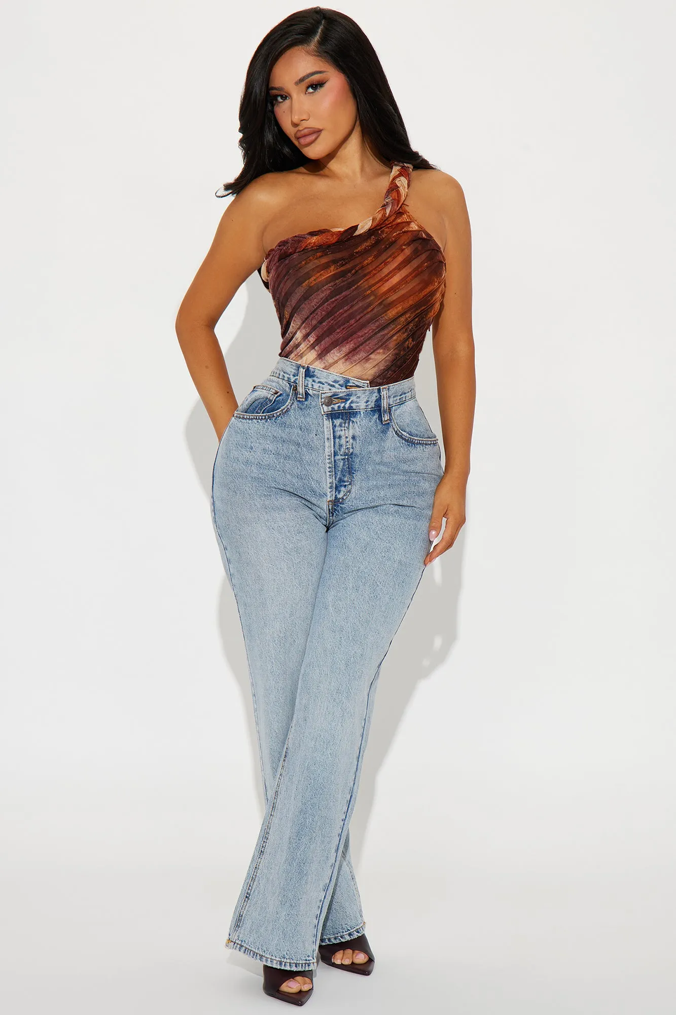 Private Island Textured Bodysuit - Orange/combo sold by Fashion Nova product image thumbnail 2