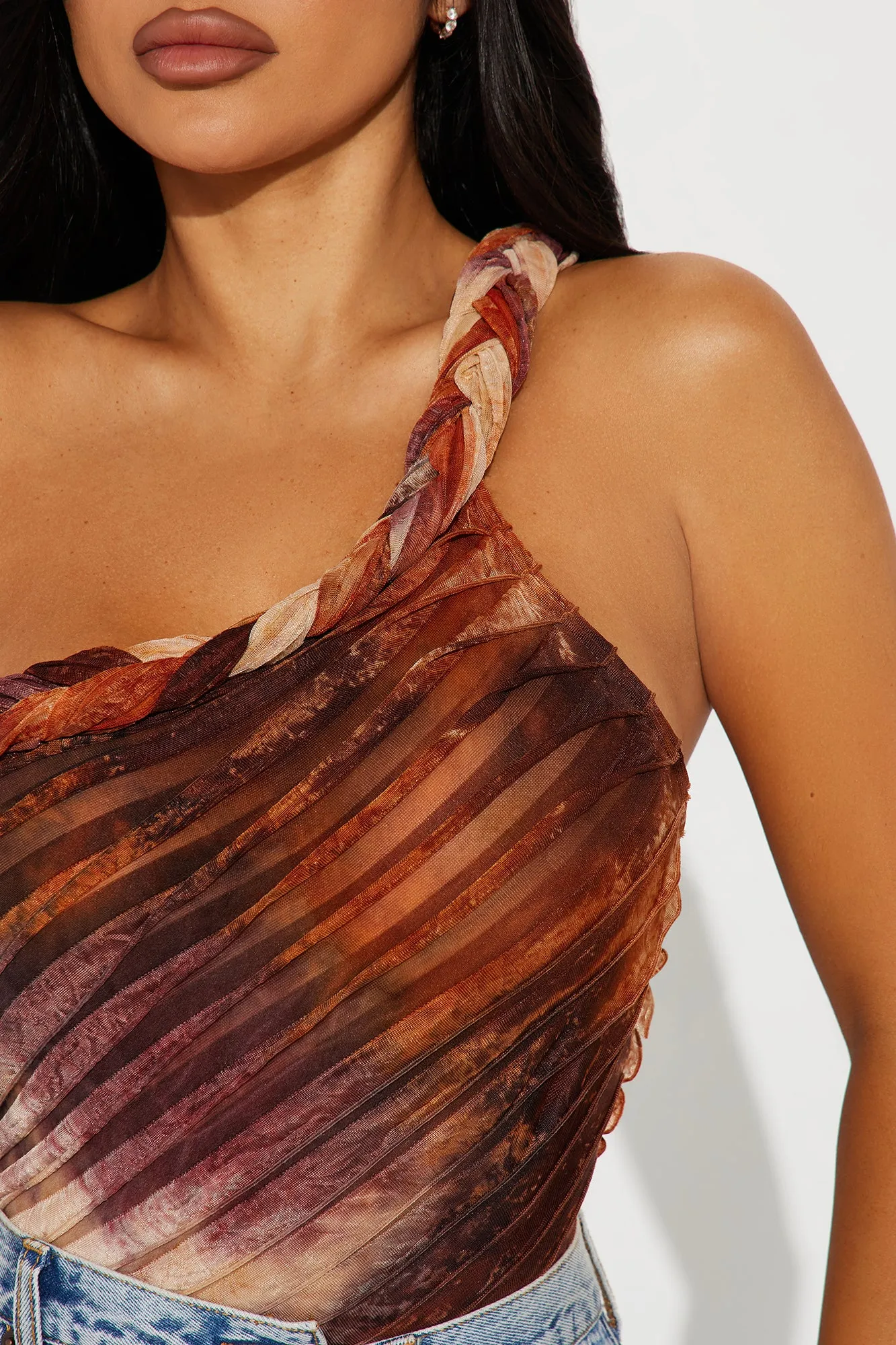 Private Island Textured Bodysuit - Orange/combo sold by Fashion Nova product image thumbnail 4