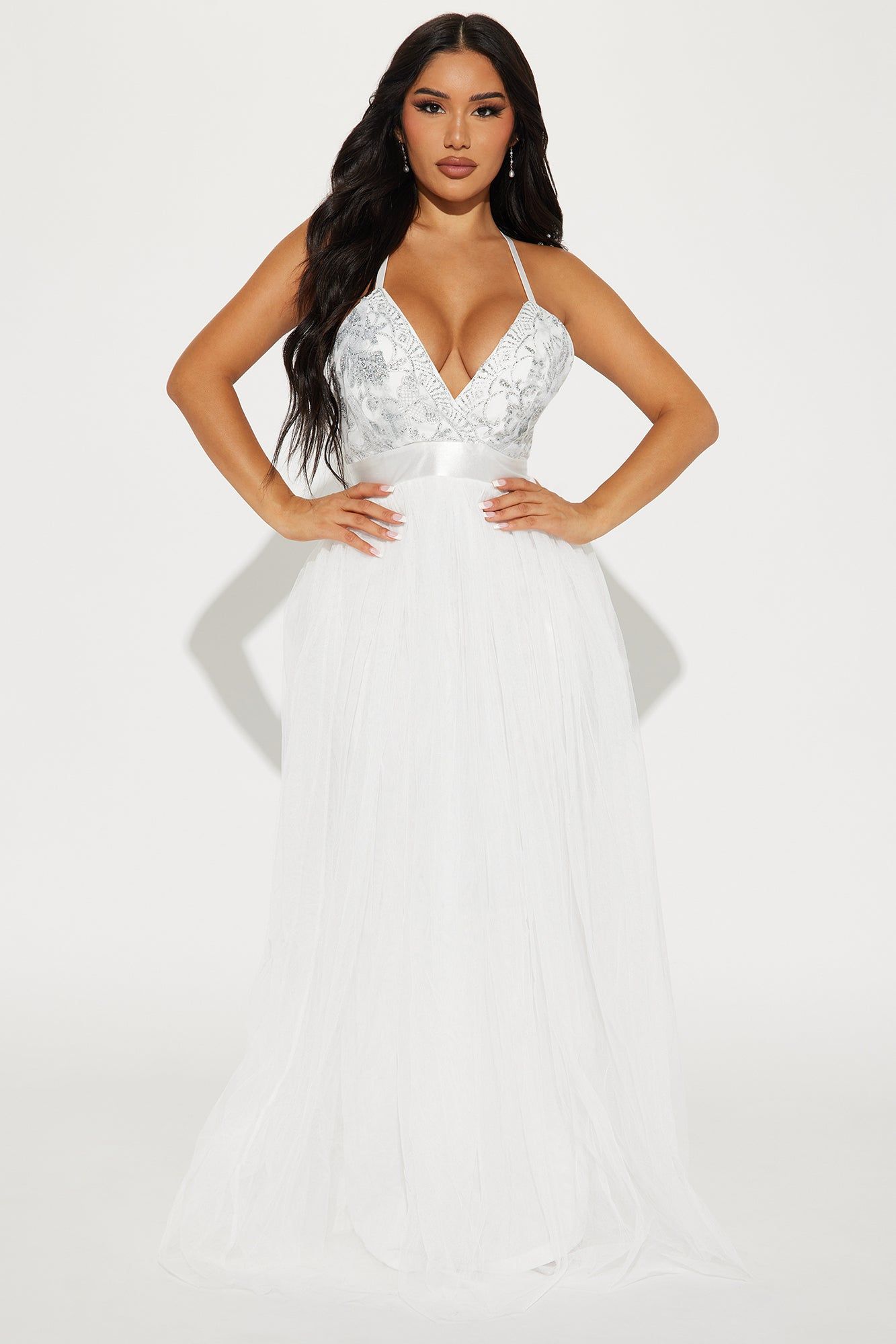 Let's Dance Tulle Maxi Dress - Off White sold by Fashion Nova