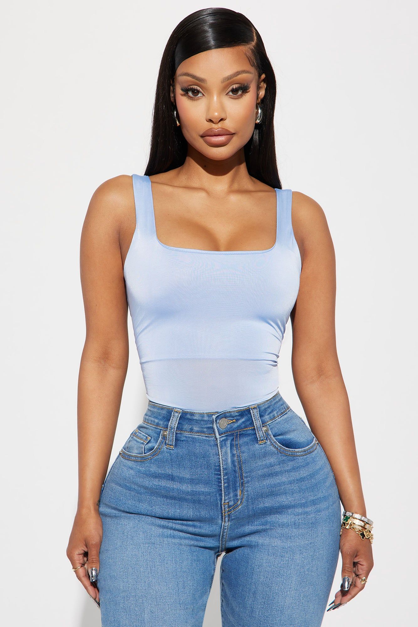Kiara Double Lined Tank Top - Blue sold by Fashion Nova