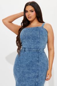 Addison Denim Maxi Dress - Light Wash sold by Fashion Nova