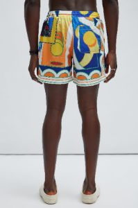 Fasano Geometric Swim Trunks - Blue/combo sold by Fashion Nova