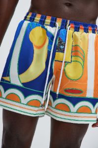 Fasano Geometric Swim Trunks - Blue/combo sold by Fashion Nova