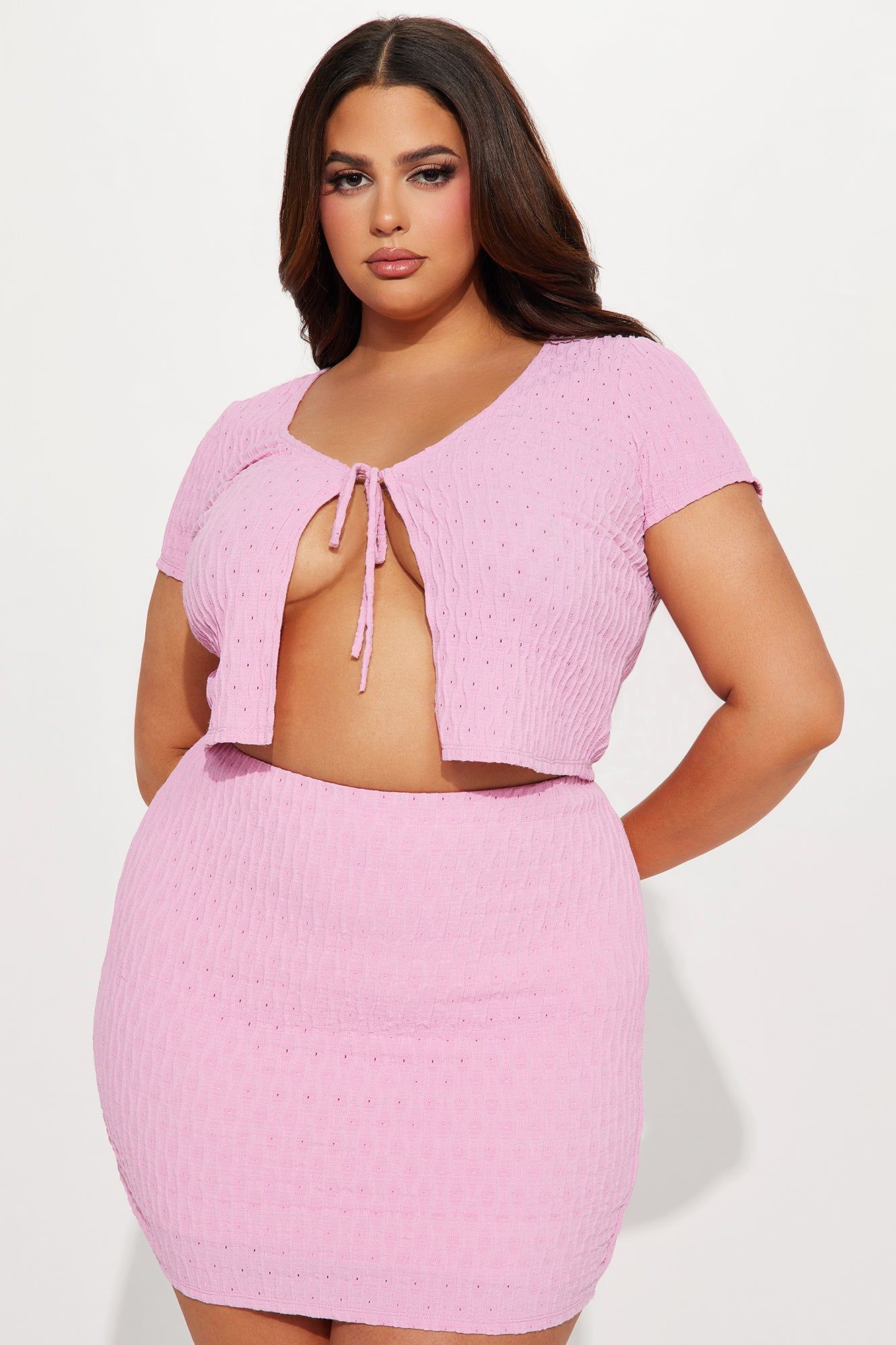 Kimberly Textured Skirt Set - Pink sold by Fashion Nova product image thumbnail 5