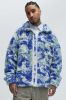 Edson Camo Sherpa Shacket - Blue/combo sold by Fashion Nova