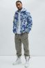 Edson Camo Sherpa Shacket - Blue/combo sold by Fashion Nova