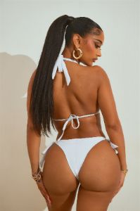 Makenna Shell Hardware 2 Piece Bikini - White sold by Fashion Nova