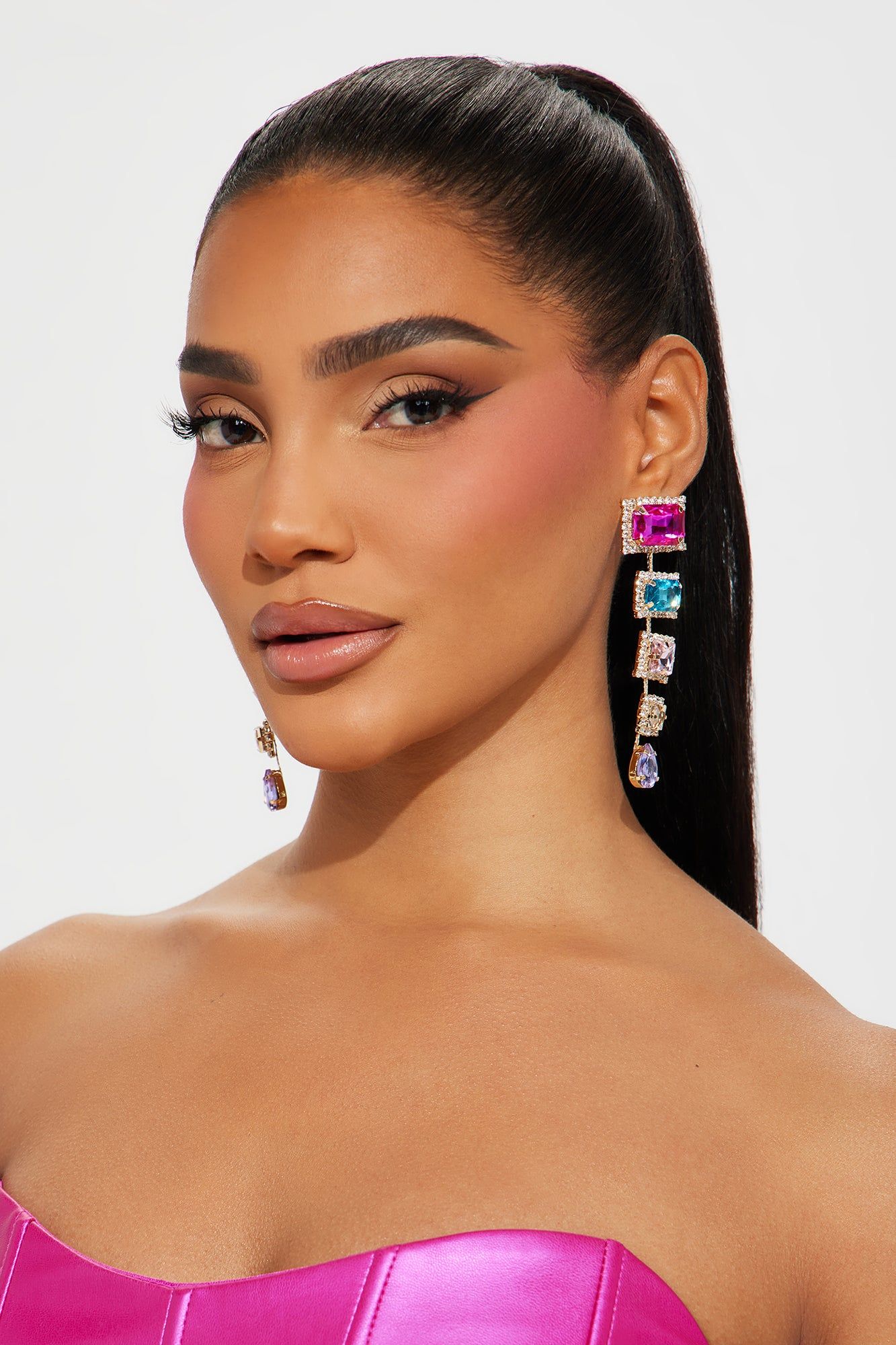 Hold The Line Earrings - Multi Color sold by Fashion Nova