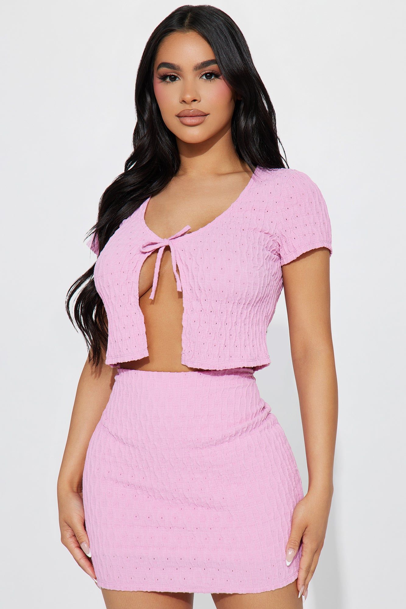 Kimberly Textured Skirt Set - Pink sold by Fashion Nova product image thumbnail 2