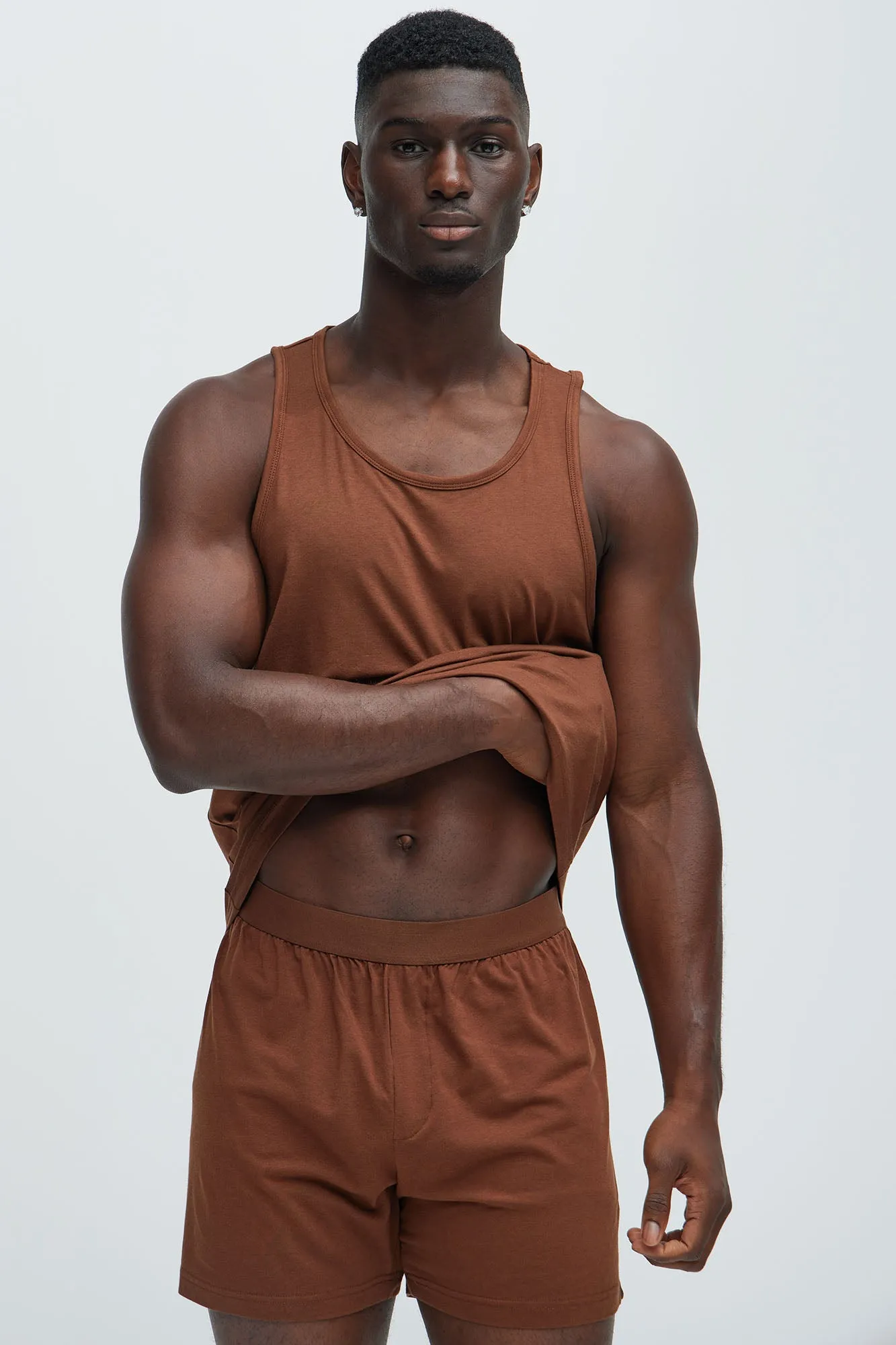 Essential Lounge Tank - Brown sold by Fashion Nova