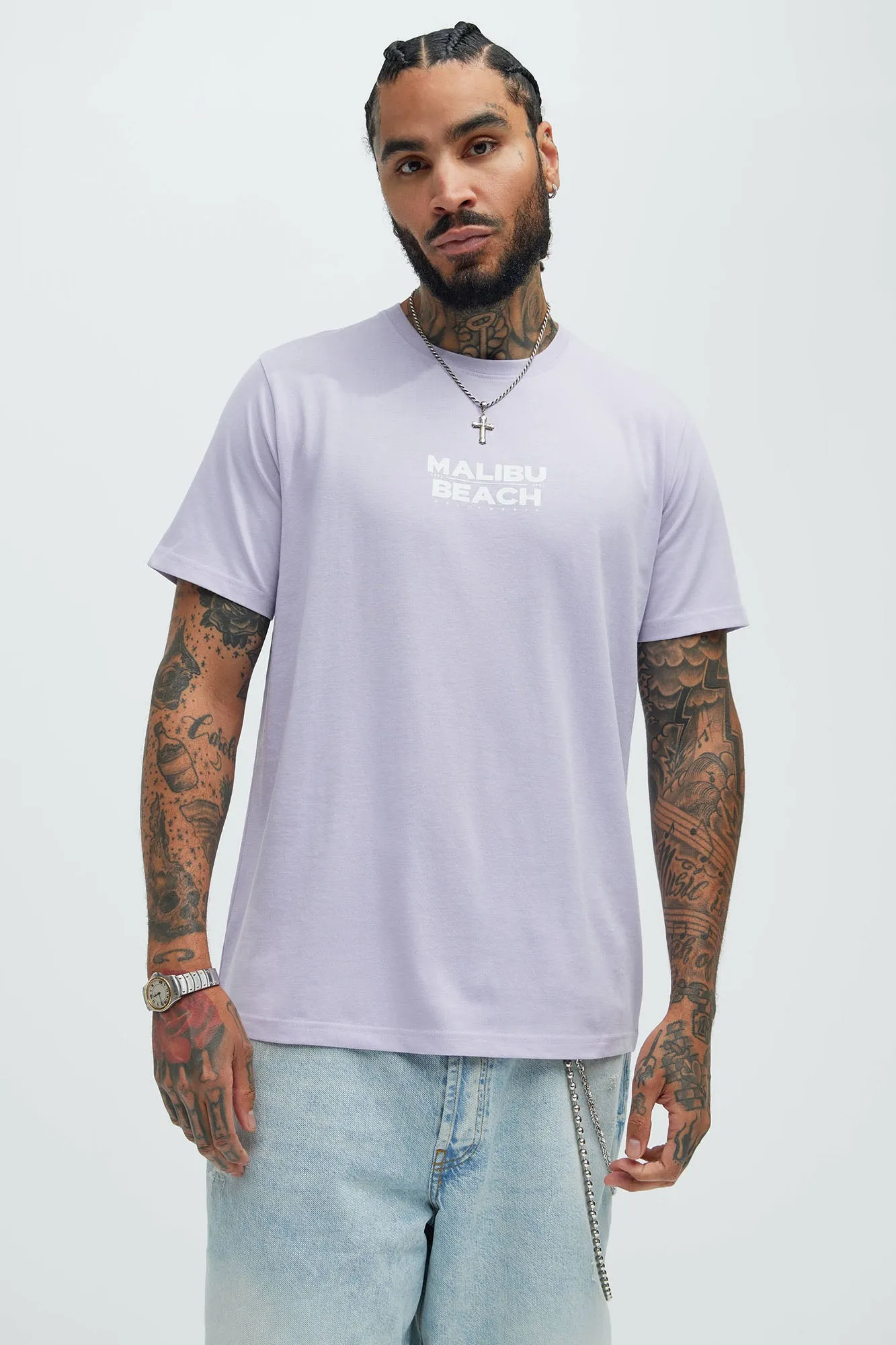 Malibu Beach Shore Short Sleeve Tee - Lilac sold by Fashion Nova