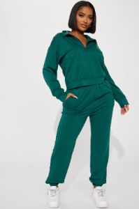 Chill Day Fleece Jogger Set - Hunter sold by Fashion Nova