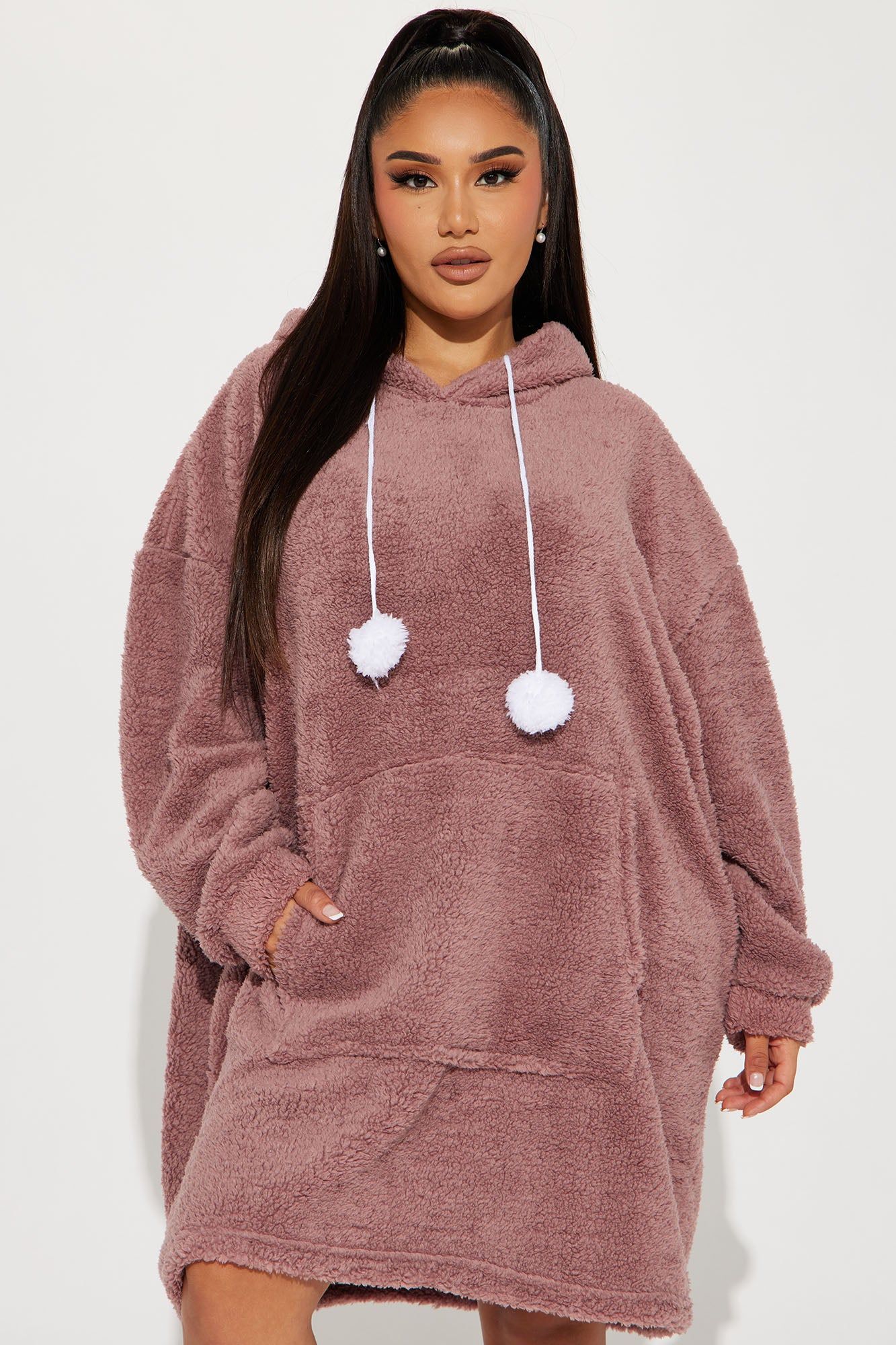 Cozy Up PJ Plush Big Cozy Hoodie - Brown sold by Fashion Nova product image thumbnail 2