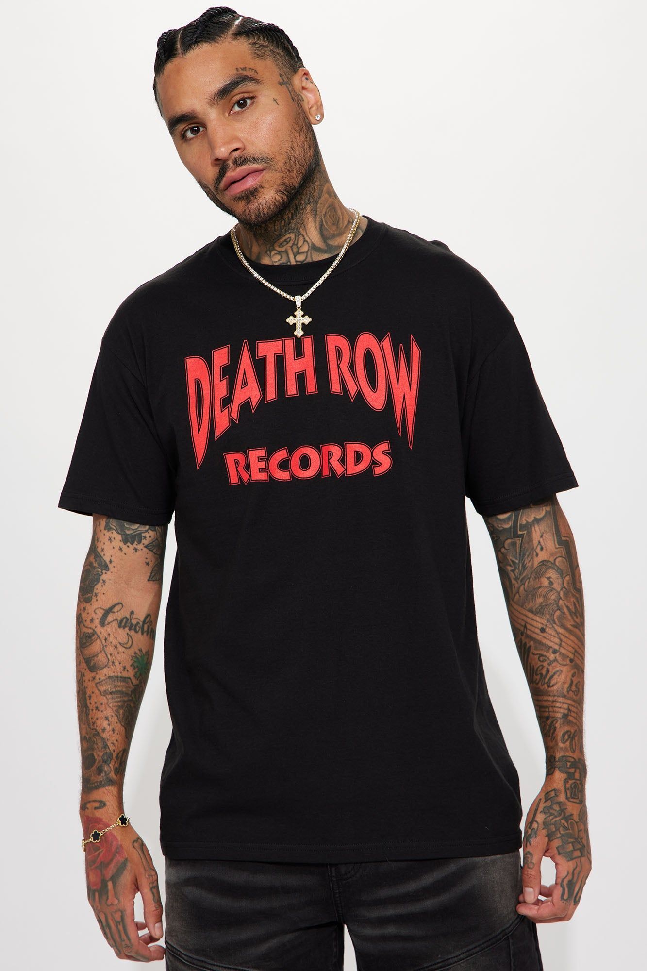 Death Row Records Hits Short Sleeve Tee - Black sold by Fashion Nova